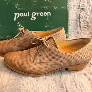 Paul Green Perforated Dale Lace-up Taupe Oxfords 7